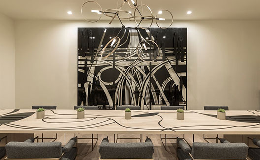 Meeting Table set-up in Laurel Boardroom at La peer